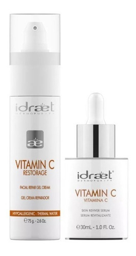Vitamina C Crema Dia + Serum Noche Kit  Idraet