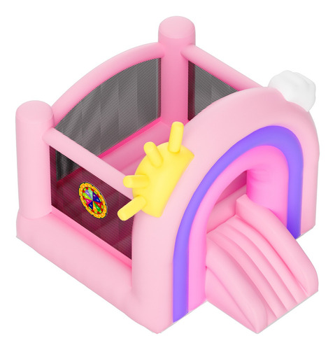 Trampolín Brincolín Inflable Niños Rosa Lila 2.3 X 2.3m Msi
