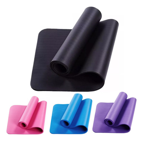 Colchoneta Plegable Caucho Bandas Yoga Mat 10mm Pilates Color Negro