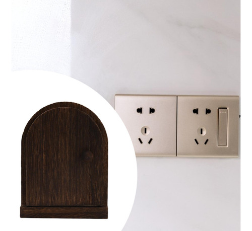 Elegante Cubierta Para Interruptor De Madera Marron Oscuro