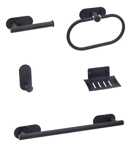 Set Accesorios Baño London 5 Piezas Negro Mozart