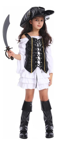 Pgond Lindo Disfraz De Halloween Para Niñas Piratas (7-9 Año