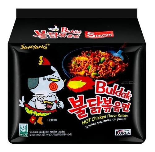 Ramen Buldak Spicy Chicken (pack X 5 Unidades) 140g.