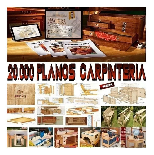 Aprende Carpinteria Melamina Ebanisteria 20.000 Planos