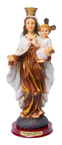 Figura Virgen Del Carmen De 40 Cm En Marmolina