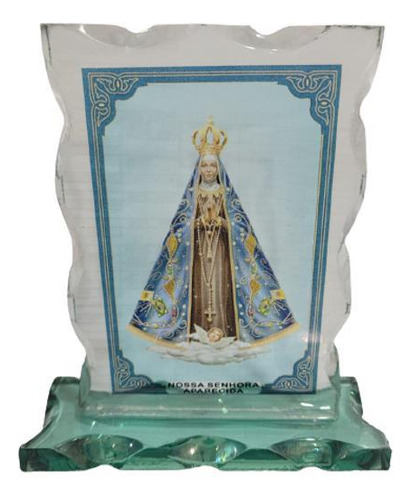 Quadros Decorativo De Vidro 14,5x12cm Nossa Senhora - Zp7