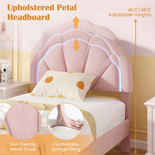 Base De Cama Rosa Con Luz Led Gpl Individual