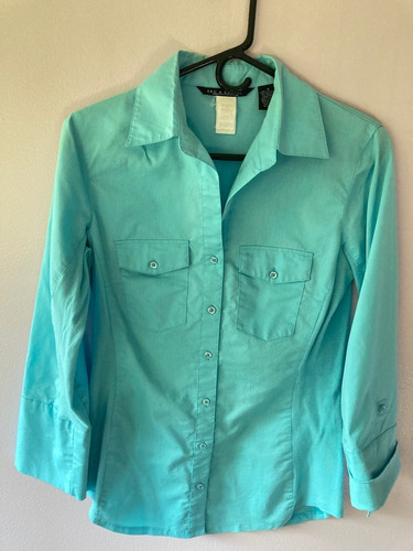 Camisa De Dama Talla S - Azul Casual Marca Zac & Rachel