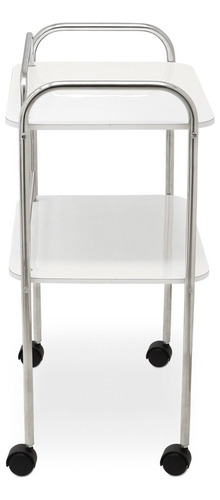 Mesa Auxiliar De 2 Charolas Para Spa Color Blanco