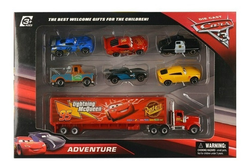 Cars Disney Pixar Rayo Mcqueen Set De 7 Vehiculos