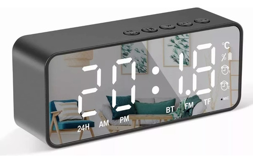 Reloj Despertador Digital C/bocina/bluetooth/radio Fm Color