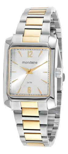 Relógio Mondaine Feminino Quadrado Bicolor