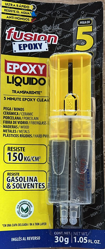 Pegamento Adhesivo Epoxi Liquido Transparente 30g  Maria