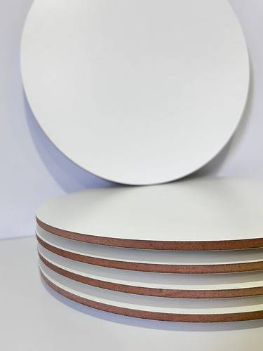 Base Para Pastel Blanca Mdf (29cm 6 Mm Paquete De 5 Pzas)