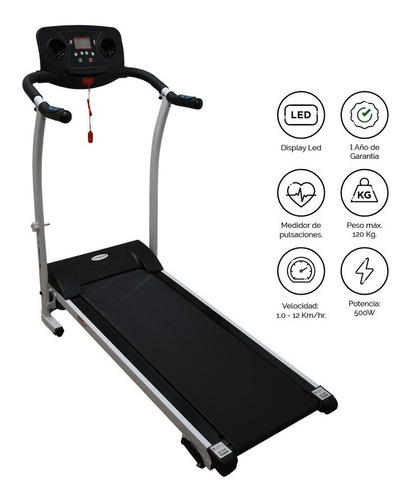 Imagen 4 de 8 de Caminador Trotador Eléctrico Plegable 2.0hp Con Monitor Led