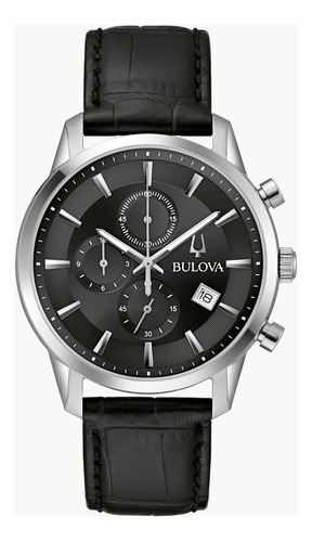 Reloj Bulova Sutton 96b403 Color de la correa Negro Color del bisel Plateado Color del fondo Negro