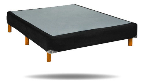 Box O Base De Cama | Para Colchon Queen | Fabricado Con Madera De Pino | Forrado Con Tela Jacquard | Reforzado Con Malla De Acero | Incluye Patas