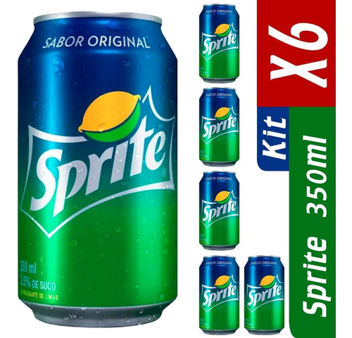 Refrigerante Limao Sprite Lata 350ml Pack Kit Engradado 6 Un