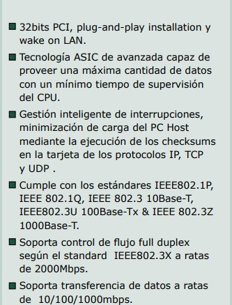 Imagen 3 de 5 de Tarjeta Lpec1000 Lampro De Red Pci Gb 10/100/1000 Mbs (10)