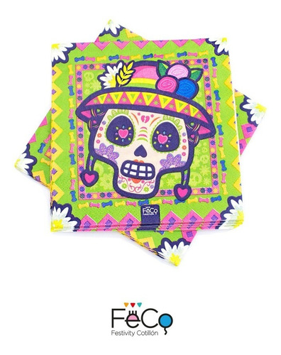 Imagen 7 de 9 de Pack Cotillón Fiesta Mexicana Calacas-catrinas Deco - Mesa
