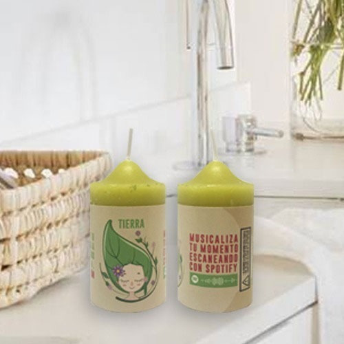 Imagen 5 de 7 de Velas Aromaticas X4 Elementos C/ Codigo Musica Spotify Relax