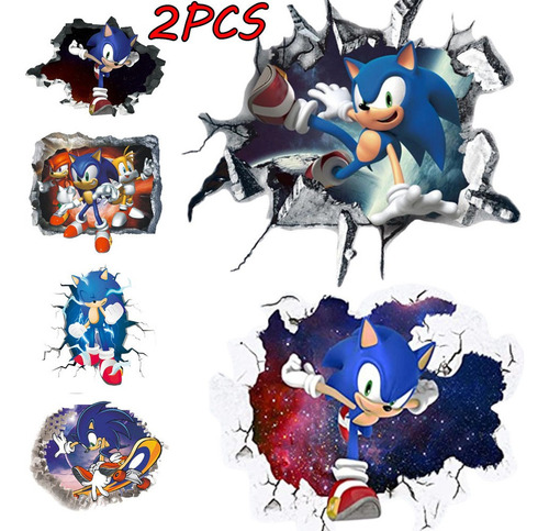 2 Pegatinas De Vinilo Para Pared Sonic Adventure Sonic