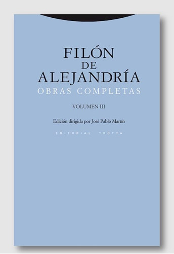 Libro Filón De Alejandría Obras Completas Volumen Iii