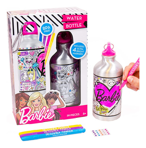 Botella De Agua Barbie By Horizon Group Usa, Varios Colores