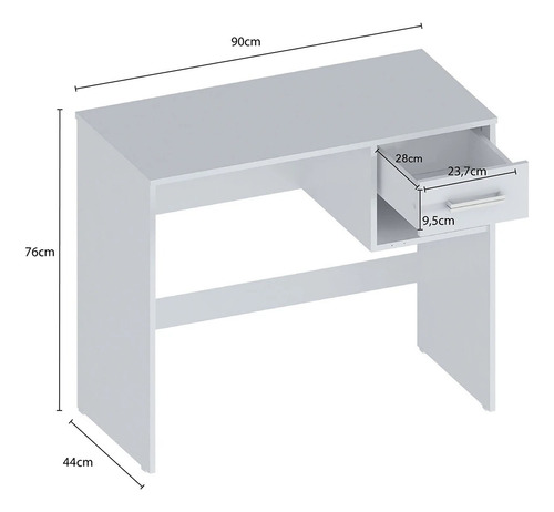 Imagen 4 de 8 de Escritorio Con Cajón Roma 90cm X 76cm X 44cm Sc109 Kromo-s