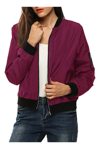 Chaqueta Tipo Bomber Tipo Bomber Clásico Acolchada Para Muje