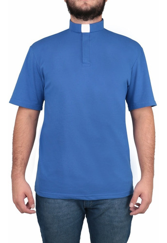 Camisa Para Padre - Polo Clerical Azul Royal Ref.: 220