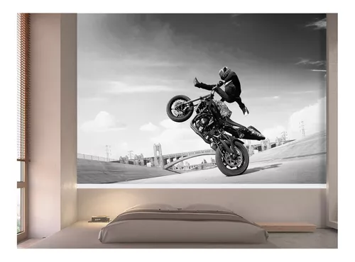 Papel De Parede 3D Moto Grau Empinando Manobra 3,5M Bkm40 - Você Decora -  Papel de Parede - Magazine Luiza