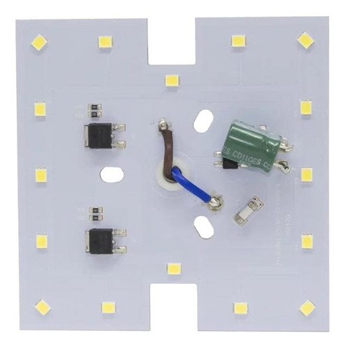 Kit Placa Led Quadrado 4,5cm 10w Luz Branco Frio 127v Bronze