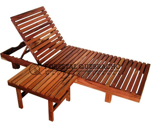 Imagen 2 de 6 de Mesa Ratona Para Reposera Madera Dura Quebracho Exterior
