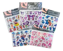 Comprar 5 Planchas Tattoos Temporales Tatuajes Personajes Surtidos Multicolor Personajes Surtidos