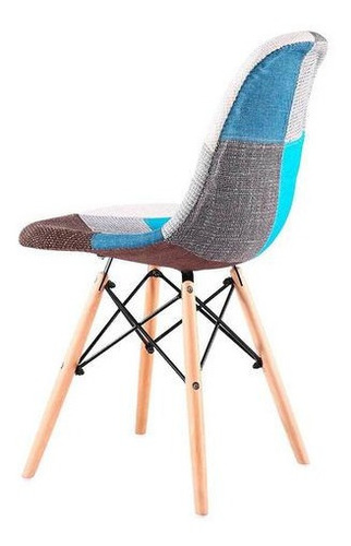 Imagen 2 de 3 de Silla Eames Comedor Restaurante Deco Tapizada Patas Madera