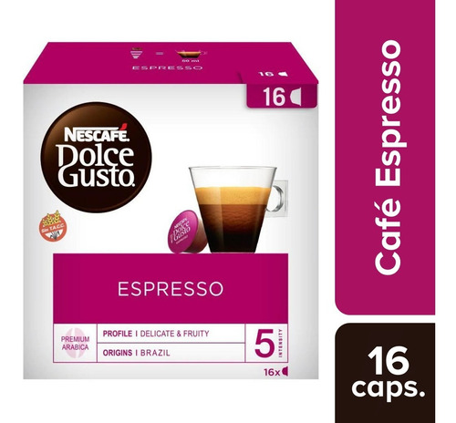 Imagen 1 de 1 de Café En Cápsulas Dolce Gusto Espresso X 16 Un