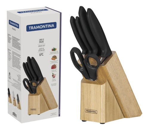 Juego Cuchillos Tramontina 6 Pzs Base Fija Acero Inoxidable