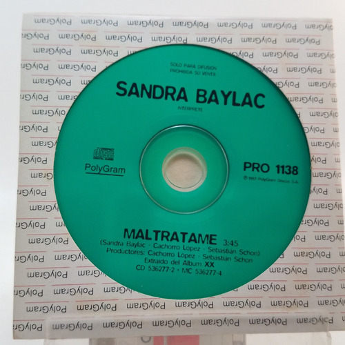 Sandra Baylac Maltratame Zeta Bosio The Morgan Cd Single E 
