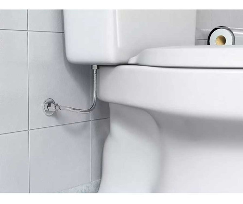 Kit 4 Mangueira Engate Flexível Aço Inox 40 Cm 1/2 Entrada Acabamento Cromado Cor Prateado