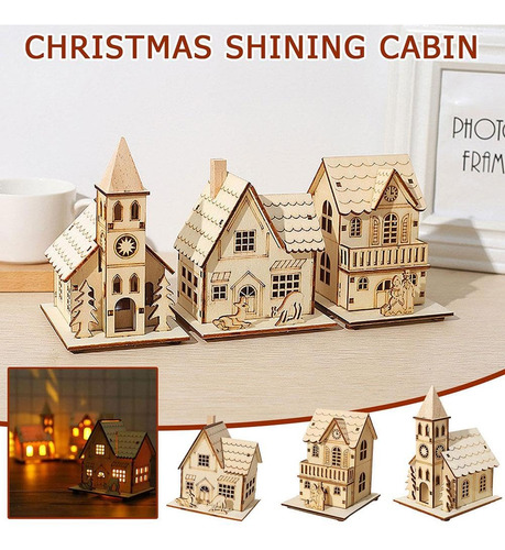 Set De Adornos Navideños De Madera Para Escritorio, Christma