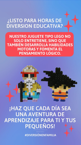 Set De Construcción 3dgoku Y Maestro Roshi Bloques Armables