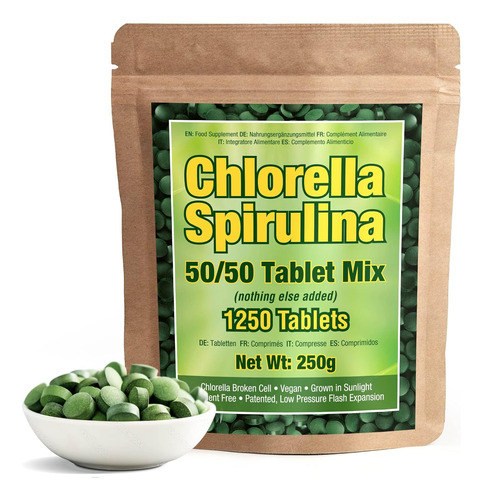 Chlorella Spirulina 50/50 1250 Tabletas