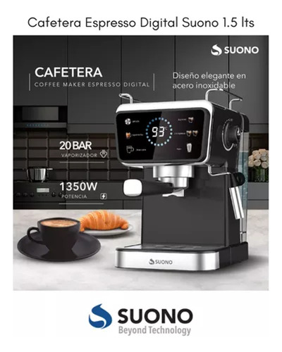 Cafetera Espresso Suono Hog0202 1.5l - Accesorio Dañado Negro (Usado)