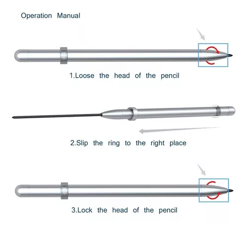Aviation Aluminium Mechanical Pencil, Magnetic Control Pencil, Multi-functional Pencil, CNC Machined Pencil, 2.0mm, 2B (Silver)
