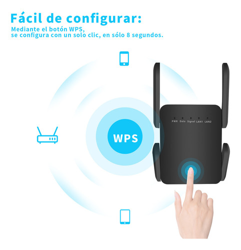 Repetidor De Wifi Para Oficina Y Hogar Amplificador De Señal Wifi Extensor De Señal De 300 Mbps, Amplia Cobertura, Fácil Instalación, Compatible Con Todos Los Dispositivos, Su Elección Ideal
