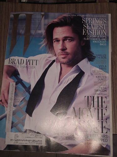 Revista W Brad Pitt. Americana En Inglés 154 Pág. C/nueva