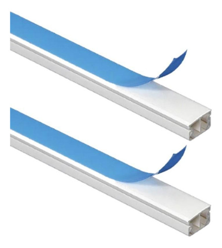 Kit 2 Canaleta Branca 2 Divisórias Cabos Fita Dupla Face 1m