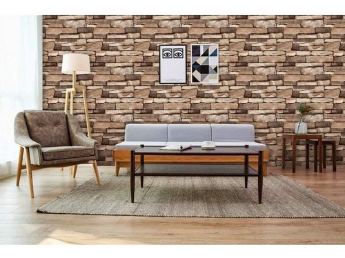 Papel Pintado Ladrillo Piedra Pizarra Adhesivo 10m*45cm