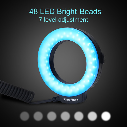 Flash Led Luz De Flash De Anillo De Plástico Con Adaptador